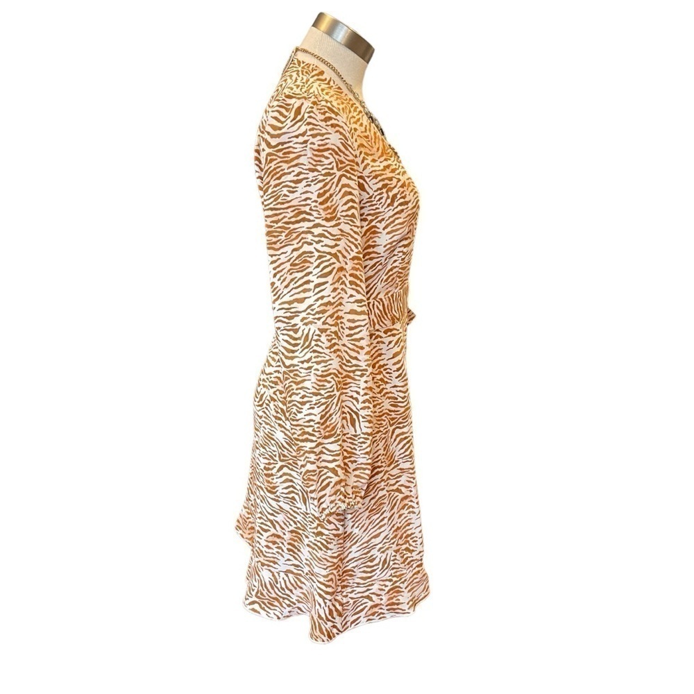 Little Moon Julep Wrap Dress Animal Print Giselle Amber Earth Print Sz. M - Picture 4 of 11